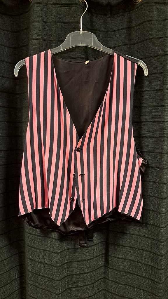 Gilet streep roze en zwart