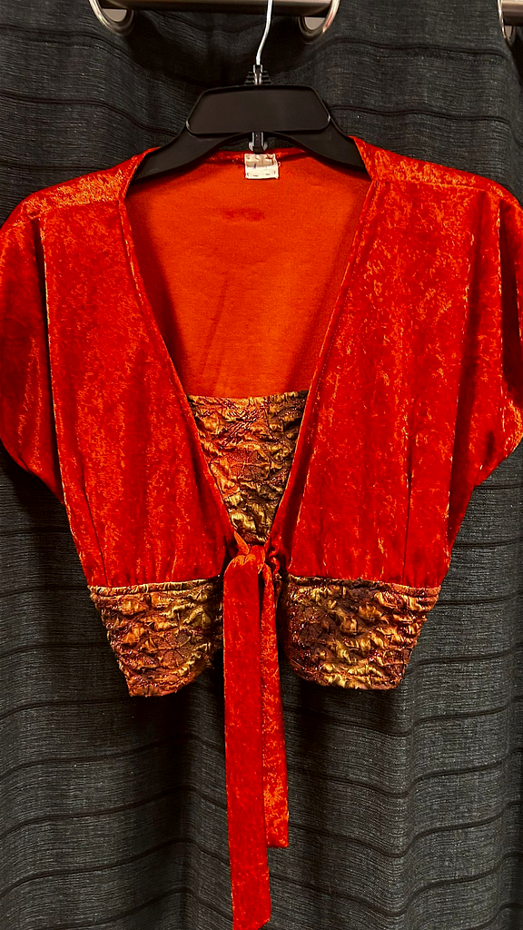 Kort vestje oranje velours