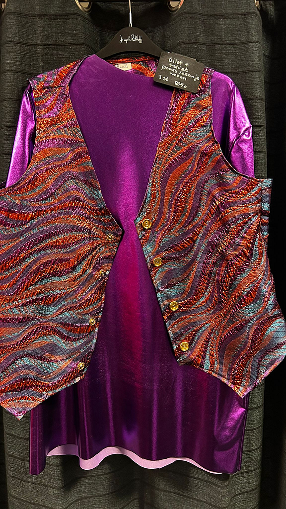 Paars hemd gilet paars oranje 