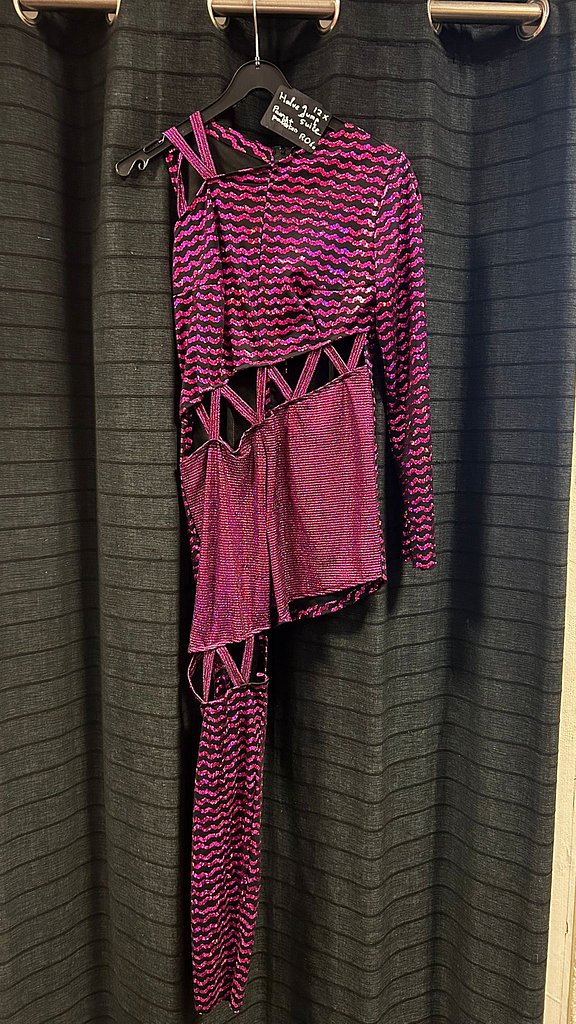 Halve jumpsuit roze paars zwart