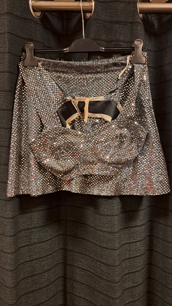 Rokje met top zilver glitter