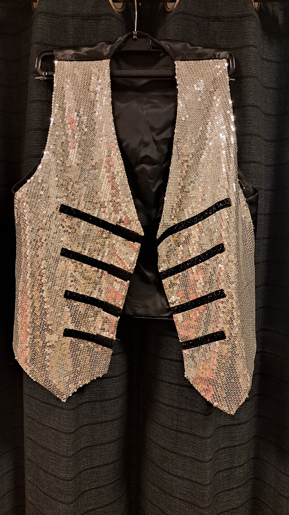 Zilver zwart glitter gilet