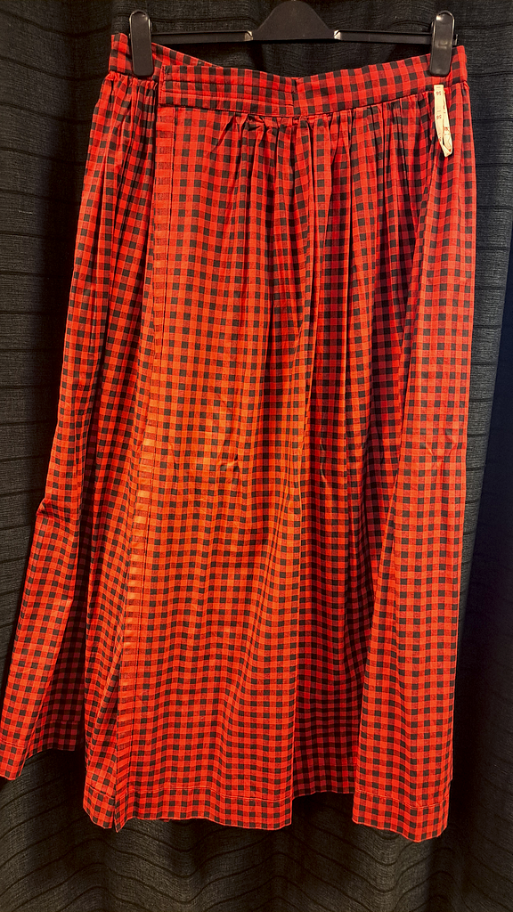 Lange rok rood zwart geblokt