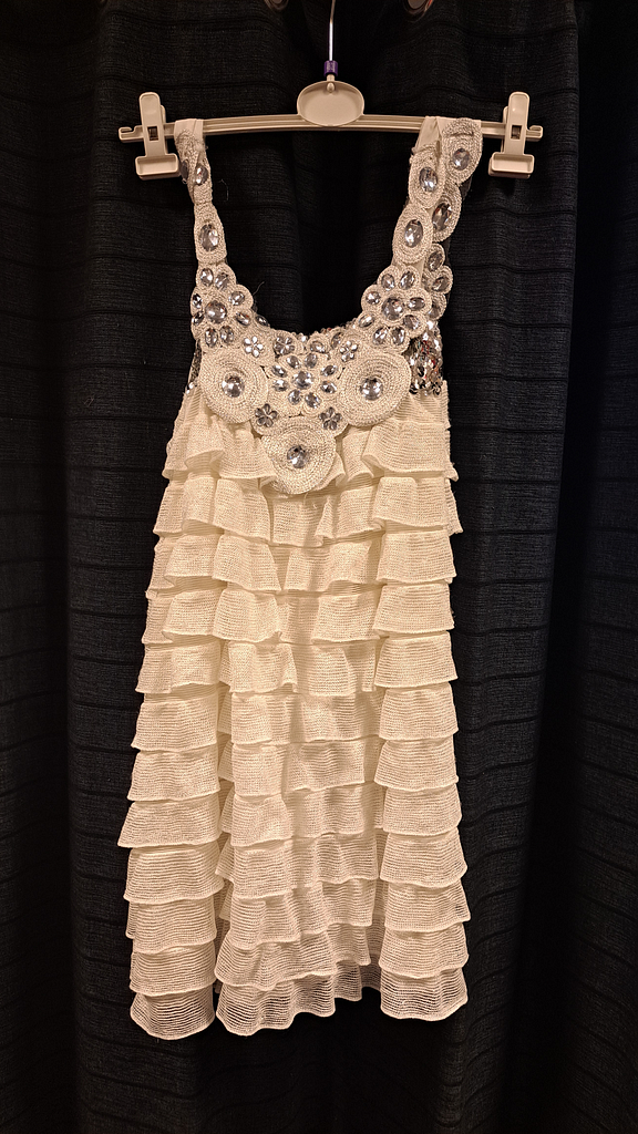 Witte top gerimpeld met glitterss