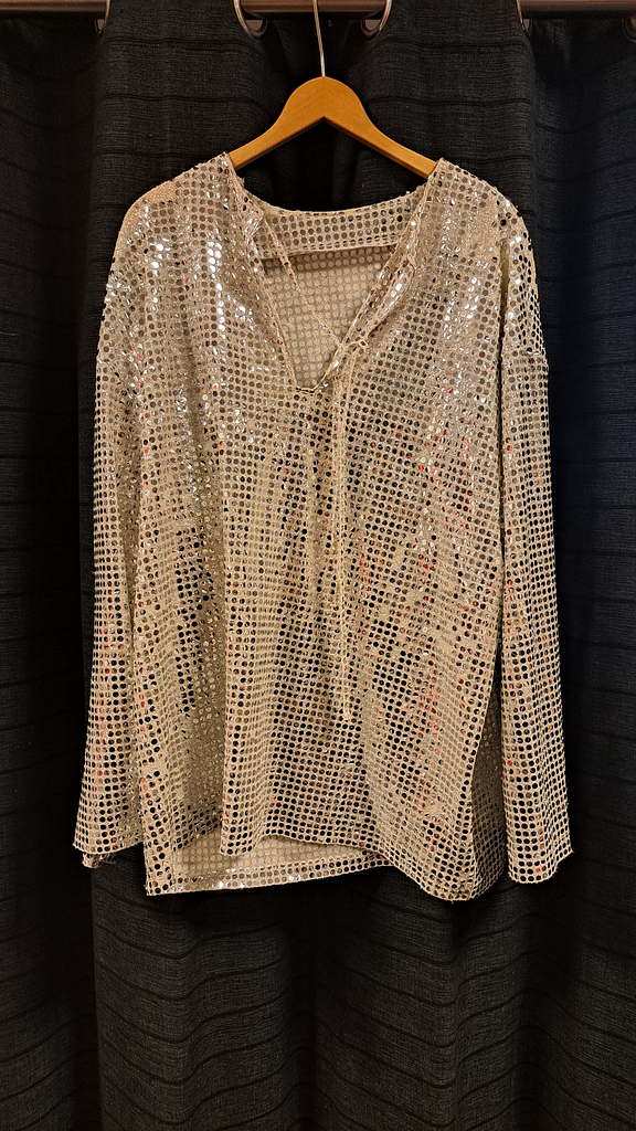 Blouse zilver pailletten 