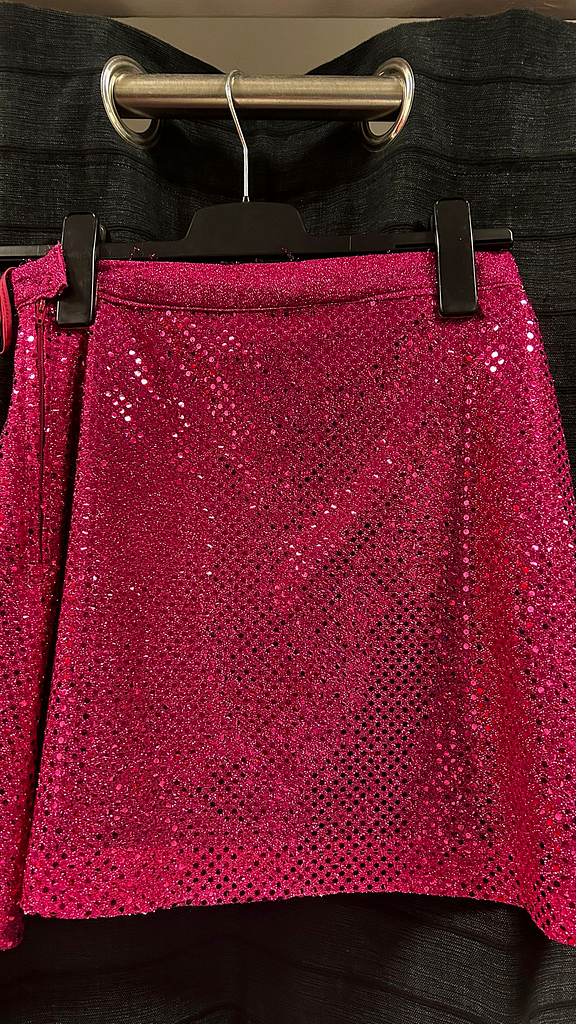 Glitter rok roze