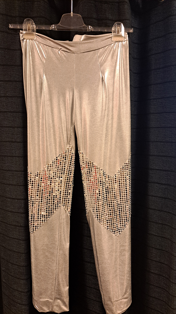 Grijze broek met zilver pailletten 