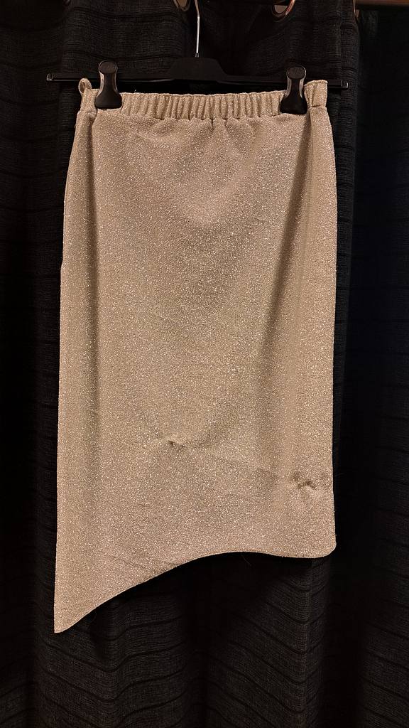 Rok met gilet  grijze glitters schuin