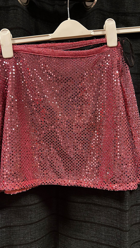 Top met rokje roze glitter 