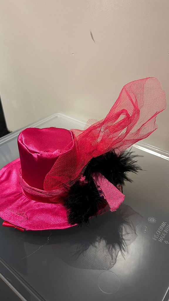 Hoedje klein zwarte veren