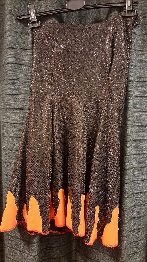 Halter jurk oranje onderkant