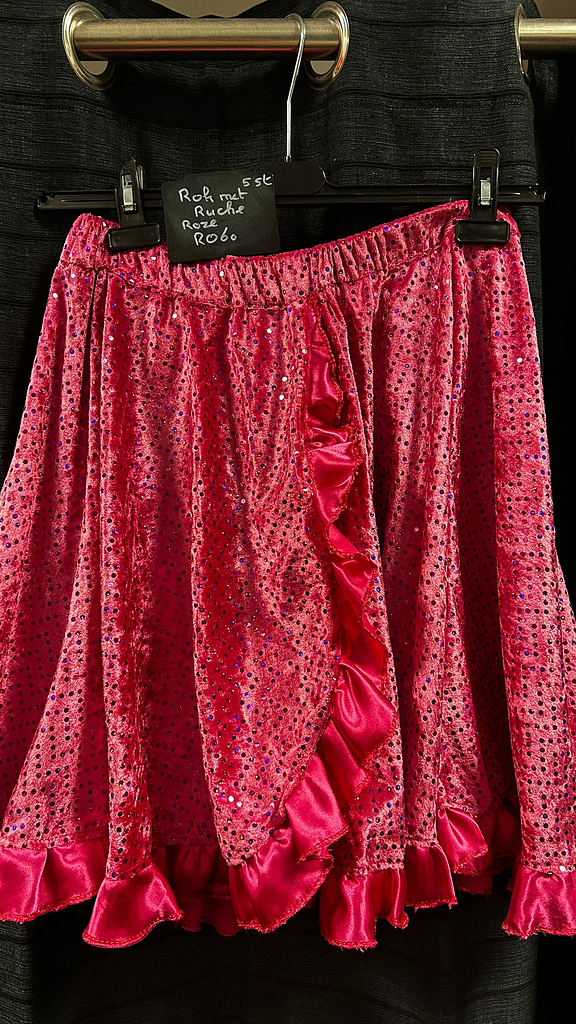 Rok met rouzels roze glitter