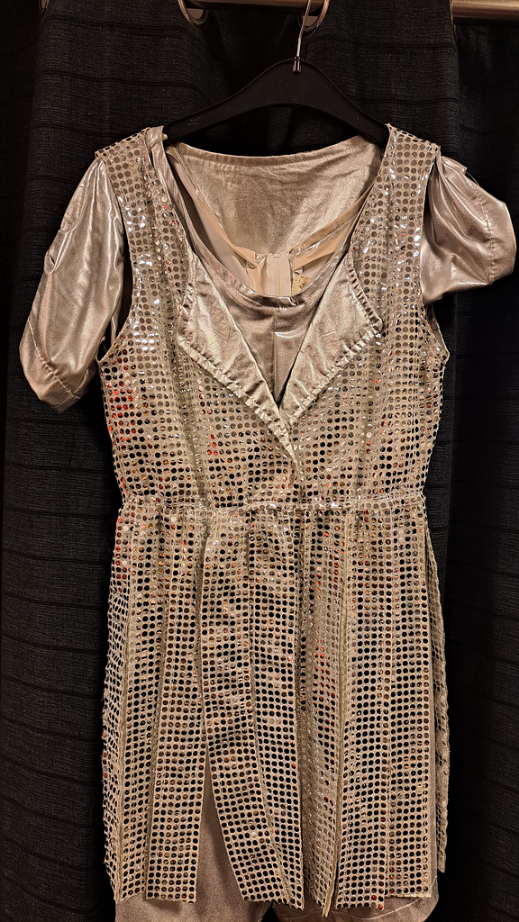 Zilver glitter jurk overslag pailletten 