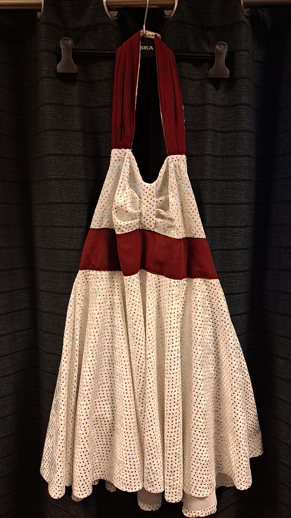 Strapless jurkje wit rood