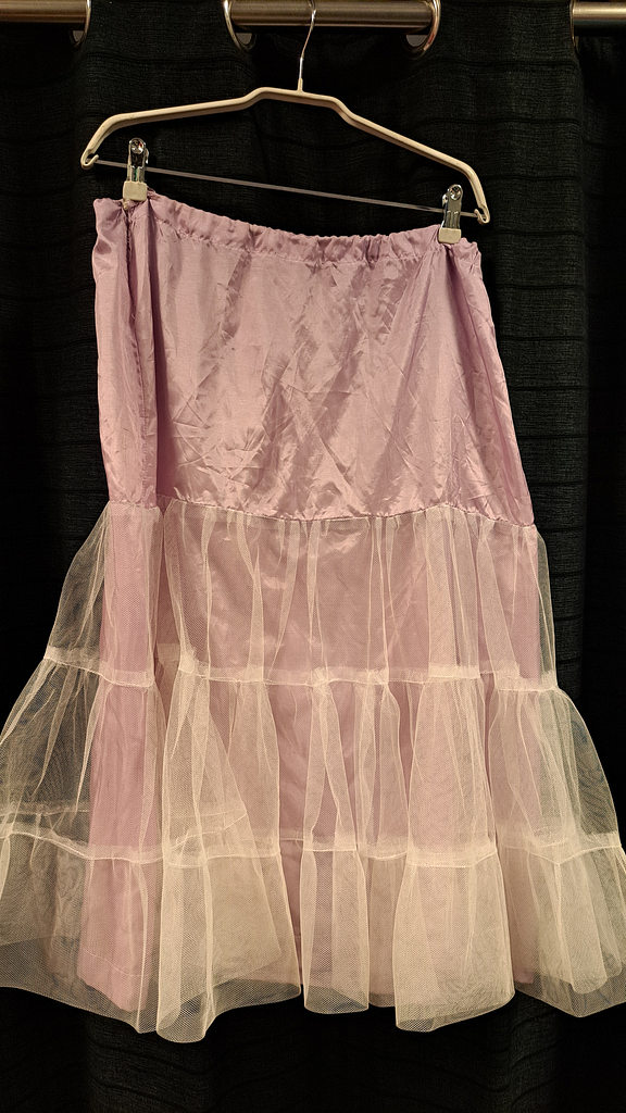 Onderjurk lila met tule