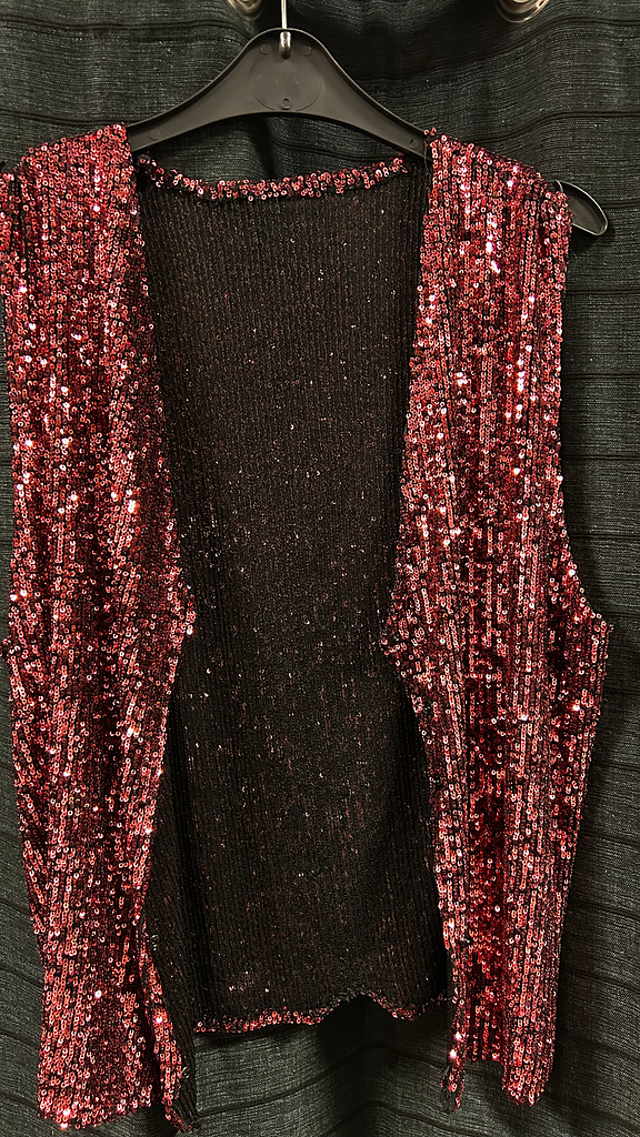 Roze glitter gilet
