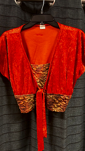 Kort vestje oranje velours