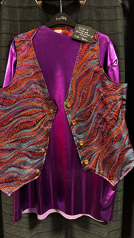 Paars hemd gilet paars oranje 