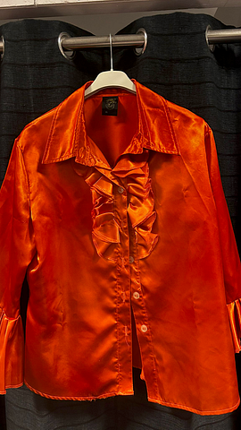 Oranje rouzels blouse