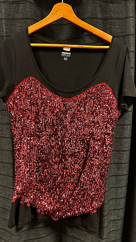 Roze pailletten shirt lang