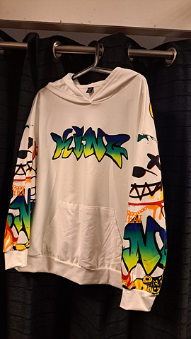 Witte Trui met graffiti print