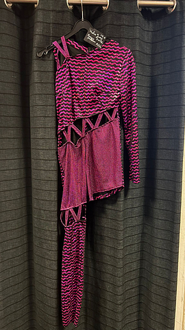 Halve jumpsuit roze paars zwart