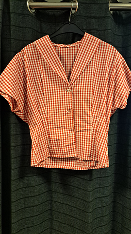 Tiroler blok blouse rood