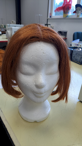 Pruik stijl half lang rood bruin