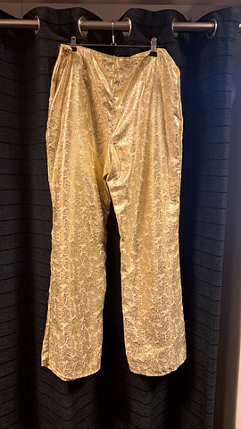 Broek goud wit Gebloemd 