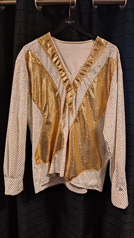 Witte blouse met gouden stukken