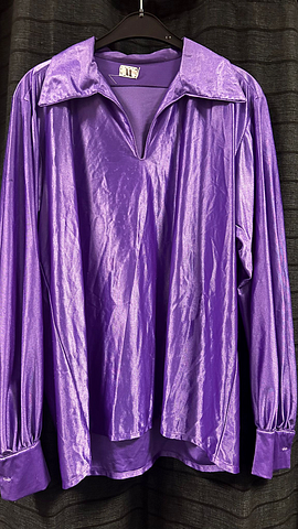 Paarse glimmende blouse 