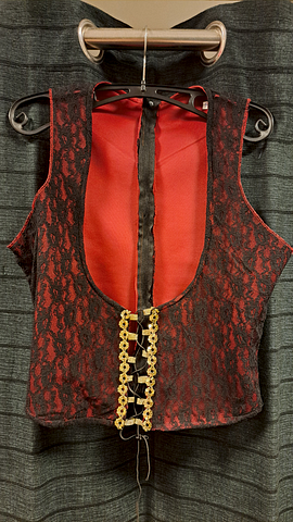 Gilet rood zwart
