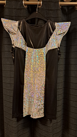 Top zwart zilver glitter