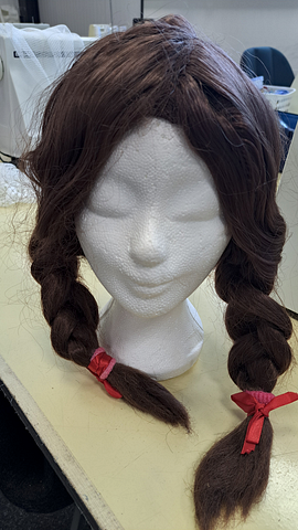 Pruik donker bruine vlechten 