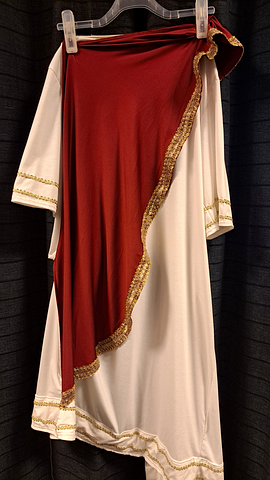 Griekse outfit wit met rood goud