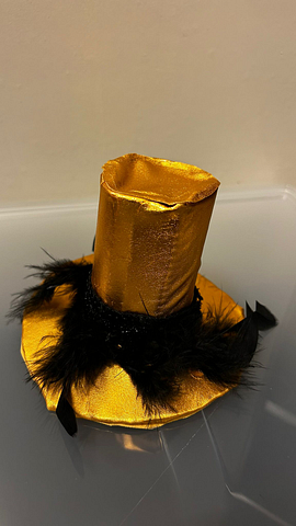 Haarclip hoedje goud zwart