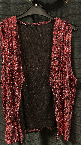 Roze glitter gilet