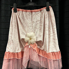 Rose gespikkelde top met rok