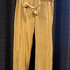 Broek goudkleur met vlinder-strik