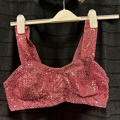 Top met rokje roze glitter 