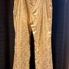 Broek goud wit Gebloemd 