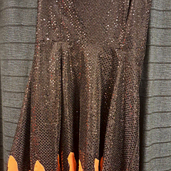 Halter jurk oranje zwart