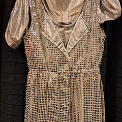 Zilver glitter jurk overslag pailletten 