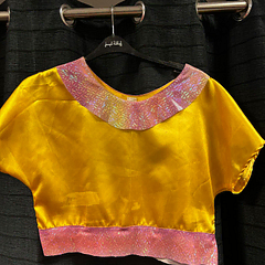 Klok rok roze en geel met top